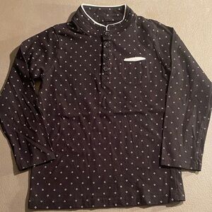 Serra Kids Black Long Sleeve Tee with White Pattern